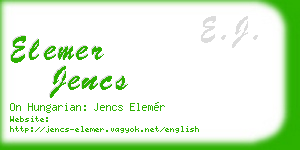 elemer jencs business card