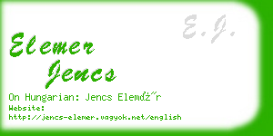 elemer jencs business card